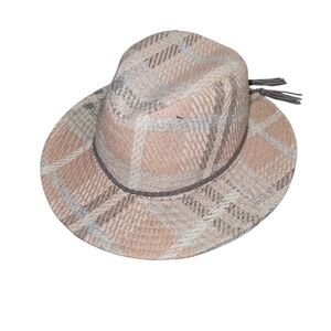 Cato Plaid Pink and Gray Hat